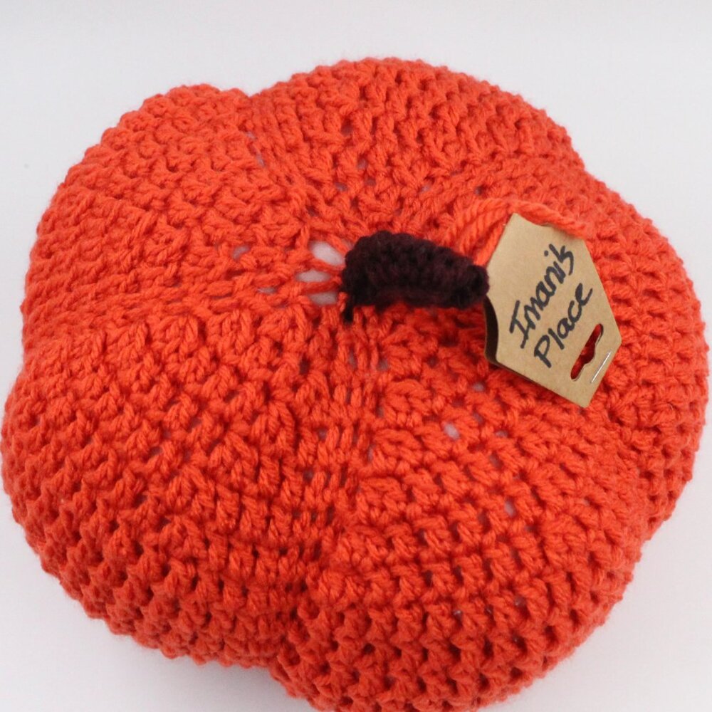 Handmade Crochet Acrylic Amigurumi Pumpkin Large